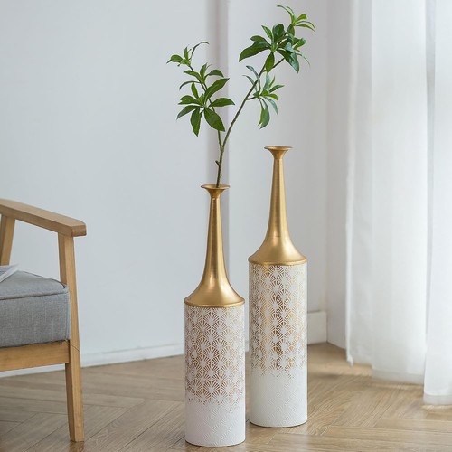 Bodenvase metall weiß - metall,