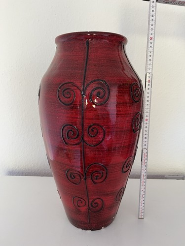 Große keramik bodenvase rot - keramik,