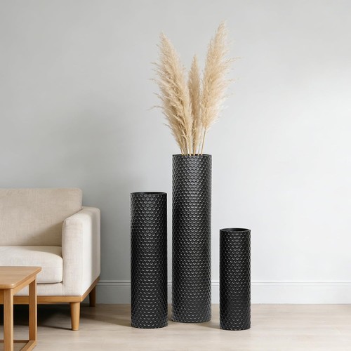 Bodenvase groß schwarz metall - groß,