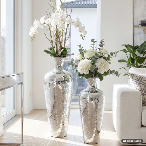 Vase aluminium silber - aluminium,