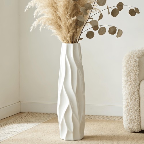 Große weiße keramikvase 60 - weiße, keramikvase,